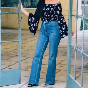 Topshop High Waist Flare Jeans